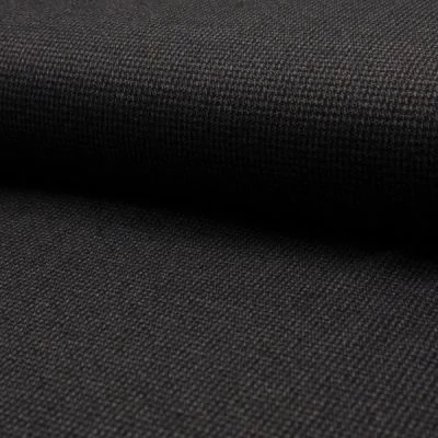 Tissu Jacquard polyviscose  extensible Pied de poule Gris sur fond Noir - Par 10 cm