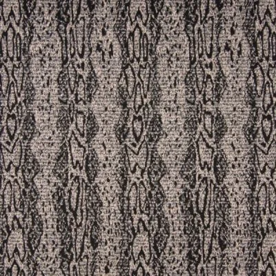Tissu Jacquard Pailleté argent  Reptiles sur fond Rose nude - Par 10 cm