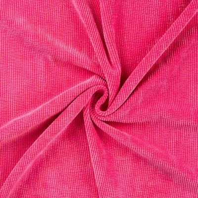 Tissu Velours côtelé lavé uni Rose fuchsia - Par 10 cm