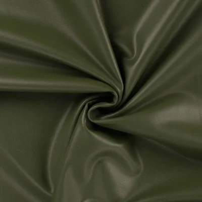 Tissu Simili cuir souple uni Vert kaki - Par 10 cm