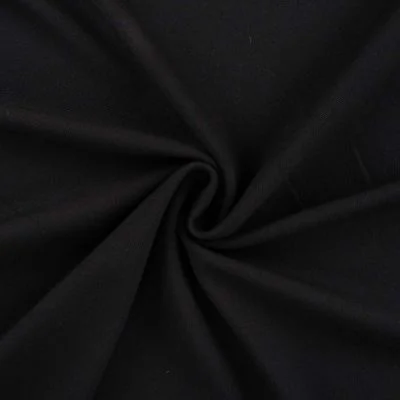 Tissu Jersey Piqué de coton spécial Polo uni Noir - Par 10 cm