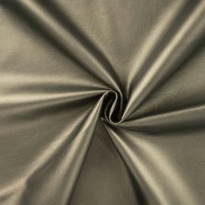 Tissu Simili cuir d&#039;habillement uni Vert kaki - Par 10 cm