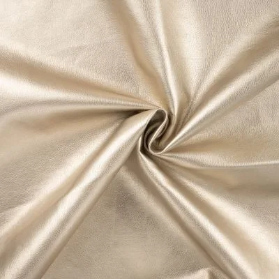 Tissu Simili cuir d&#039;habillement uni Doré - Par 10 cm