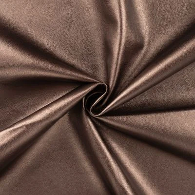 Tissu Simili cuir d&#039;habillement uni Marron - Par 10 cm