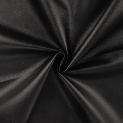 Tissu Simili cuir d&#039;habillement uni Noir - Par 10 cm