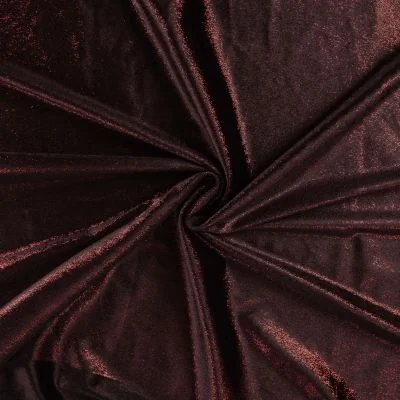 Tissu Velours Lurex rouge sur fond Noir - Par 10 cm