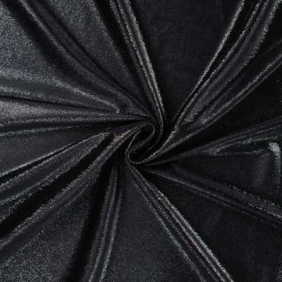 Tissu Velours Lurex argent sur fond Noir - Par 10 cm