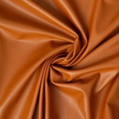 Tissu Simili cuir souple envers velours ras uni Terracotta - Par 10 cm