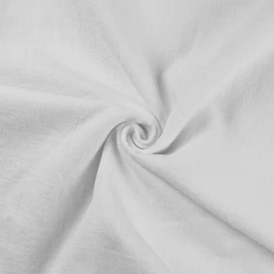 Tissu 100% Lin uni Blanc - Par 10 cm