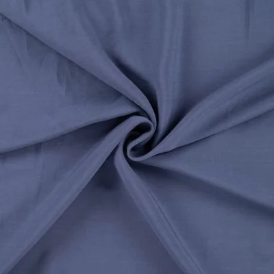 Tissu Viscose légère uni Bleu denim - Par 10 cm