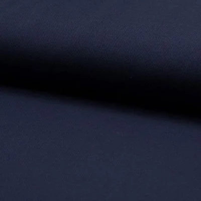Tissu Jersey Piqué de coton spécial Polo Bleu marine - Par 10 cm