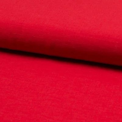 Tissu Viscose lin Santorini Rouge - Par 10 cm