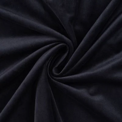 Tissu Velours ras d&#039;habillement uni Noir - Par 10 cm