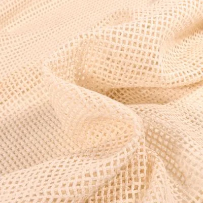 Tissu Filet Coton Grande maille  Naturel - Par 10 cm