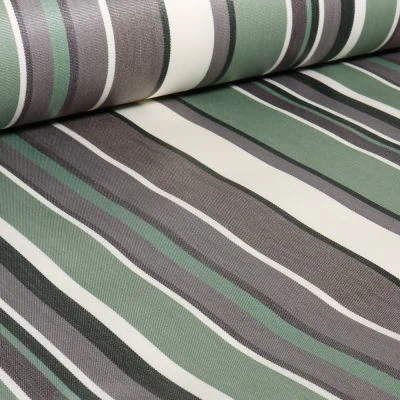 Tissu Toile extérieure Dralon Enduit Madère sur fond Vert - Par 10 cm