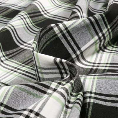 Tissu Bengaline Evans vert sur fond Blanc - Par 10 cm