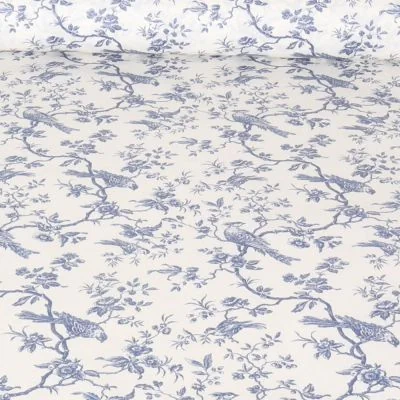 Tissu Coton cretonne enduit Pascal Animaux sur fond Ecru - Par 10 cm