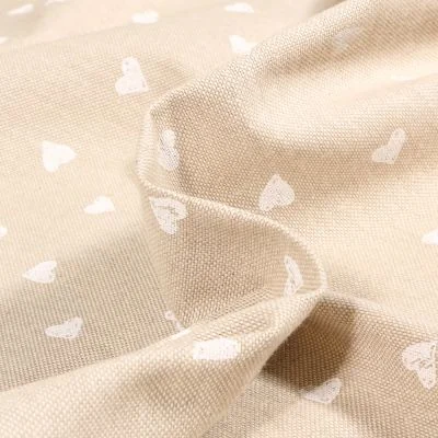 Tissu Toile de Coton Grafficoeurs blanc sur fond Naturel - Par 10 cm