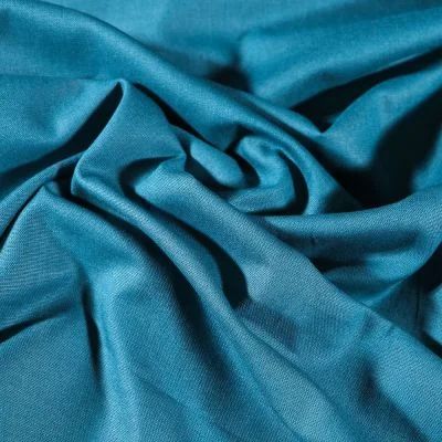 Tissu Coton uni Grande largeur 280cm Santorin Bleu pétrole - Par 10 cm