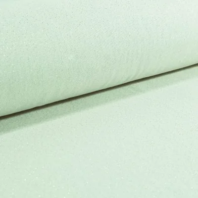 Tissu Toile Polycoton Lurex uni Cubex Vert Amande - Par 10 cm