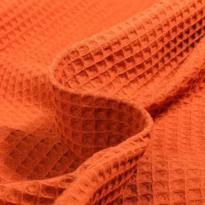 Tissu Nid d&#039;abeille  Brique - Par 10 cm
