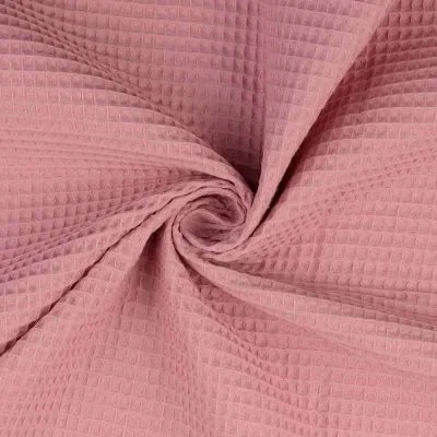 Tissu Nid d';abeille uni Rose blush - Par 10 cm