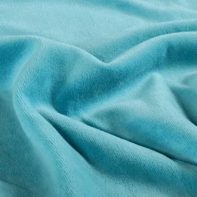 Tissu Velours d&#039;ameublement Éclat d’Intérieur uni Bleu ciel - Par 10 cm