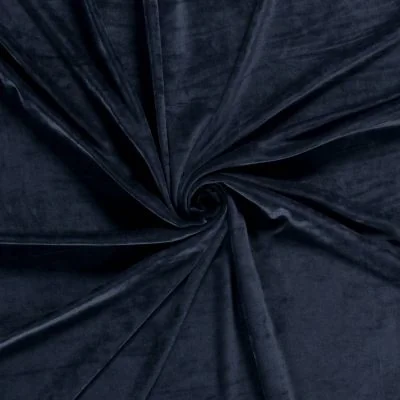 Tissu Velours d&#039;ameublement extensible Alcéa uni Bleu marine - Par 10 cm