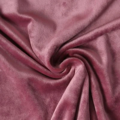 Tissu Velours d&#039;ameublement extensible Alcéa uni Vieux rose - Par 10 cm