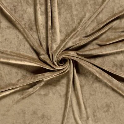 Tissu Velours d&#039;ameublement extensible Alcéa uni Taupe - Par 10 cm