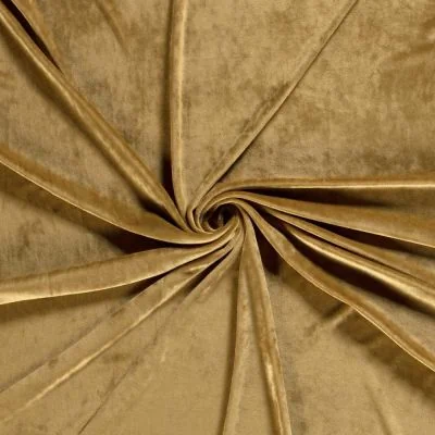 Tissu Velours d&#039;ameublement extensible Alcéa uni Ocre - Par 10 cm
