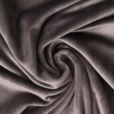 Tissu Velours d&#039;ameublement extensible Alcéa uni Gris - Par 10 cm