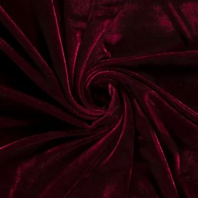 Tissu Velours Jersey uni Bordeaux foncé - Par 10 cm