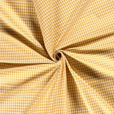 Tissu Vichy Petits carreaux 5 mm Ocre - Par 10 cm