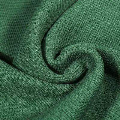 Tissu Bord côte uni Vert émeraude - Par 10 cm