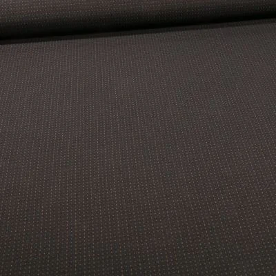 Tissu Bengaline Petits points ocre sur fond Noir - Par 10 cm
