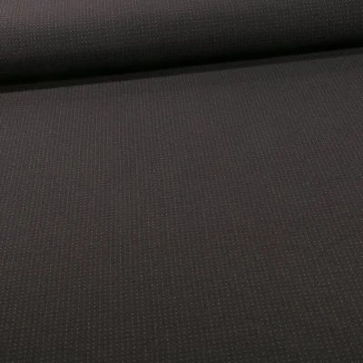 Tissu Bengaline Petits points taupe sur fond Noir - Par 10 cm