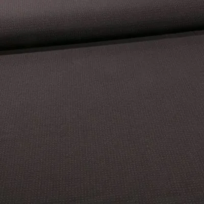 Tissu Bengaline Petits points brique sur fond Noir - Par 10 cm