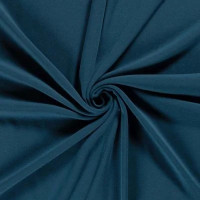 Tissu Sweat envers doudou uni Bleu pétrole - Par 10 cm