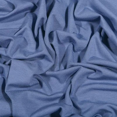 Tissu Jersey Bambou uni Bleu indigo - Par 10 cm