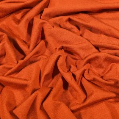 Tissu Jersey Bambou uni Brique - Par 10 cm
