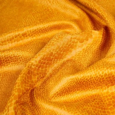 Tissu Suédine extensible Reptiles sur fond Jaune - Par 10 cm