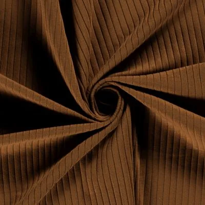 Tissu Jersey Bord Côte Baby uni Marron - Par 10 cm