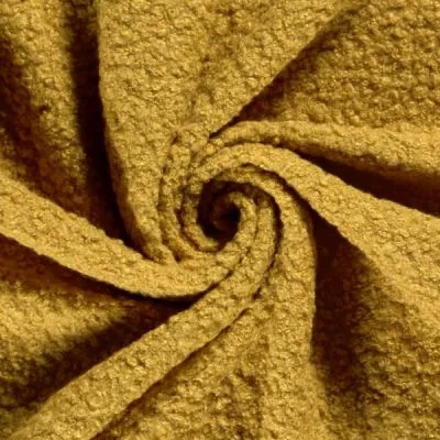 Tissu Lainage bouclette uni Moutarde - Par 10 cm