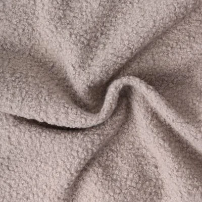Tissu Fausse fourrure Bouclette Daphné uni Taupe - Par 10 cm