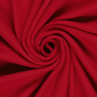 Tissu Micro Polaire tout doux uni Rouge - Par 10 cm