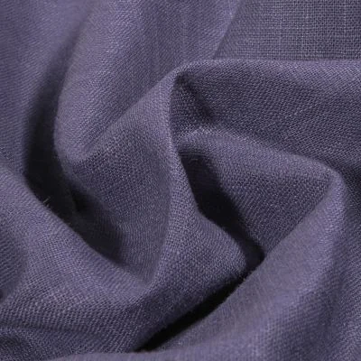 Tissu Ramie Lin uni Navy - Par 10 cm