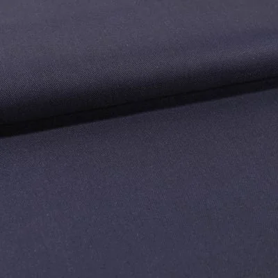 Tissu Toile Coton Canvas uni Bleu Nuit - Par 10 cm