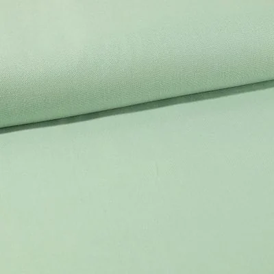 Tissu Toile de Coton Canevas uni Vert lichen - Par 10 cm