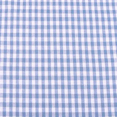 Tissu Vichy  Petits carreaux 5 mm Bleu ancien - Par 10 cm